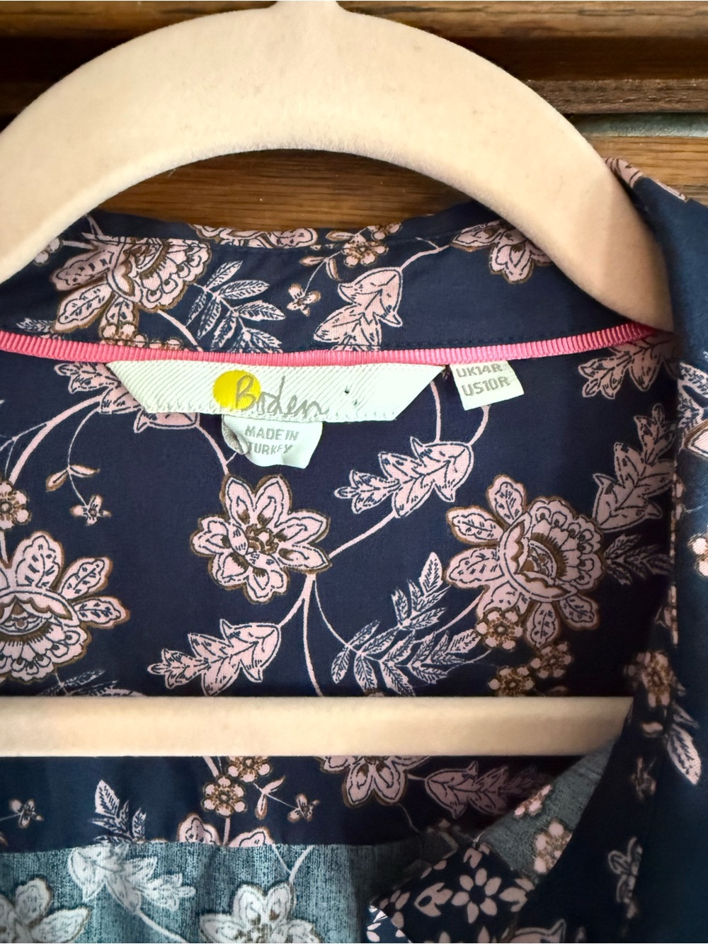 BODEN 100% Cotton Empire Midi Shirt Dress Chintz Bloom Floral Cottagecore 10 - Picture 4 of 10